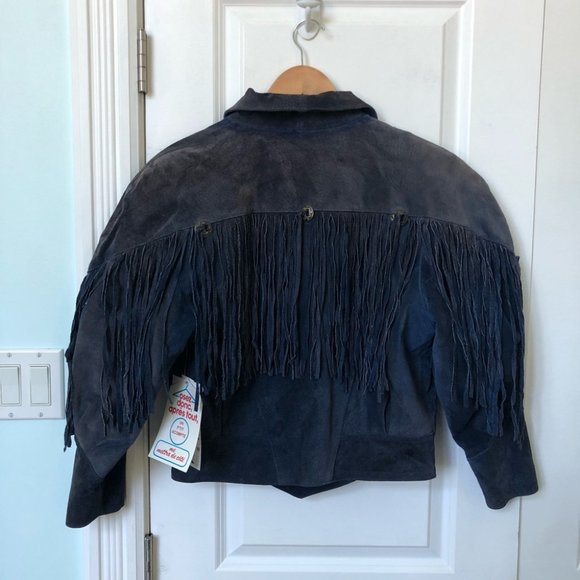 Vintage 80's Very Trendy Coloured Suede Southwestern Cropped Jacket - Picture 3 of 10